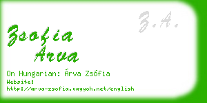 zsofia arva business card