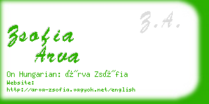 zsofia arva business card